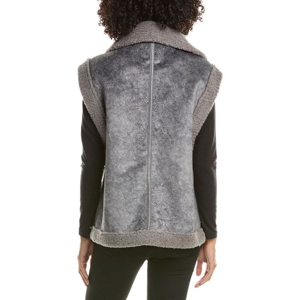 Frye Womens  Faux Sherpa Vest, Gray - Picture 2 of 3